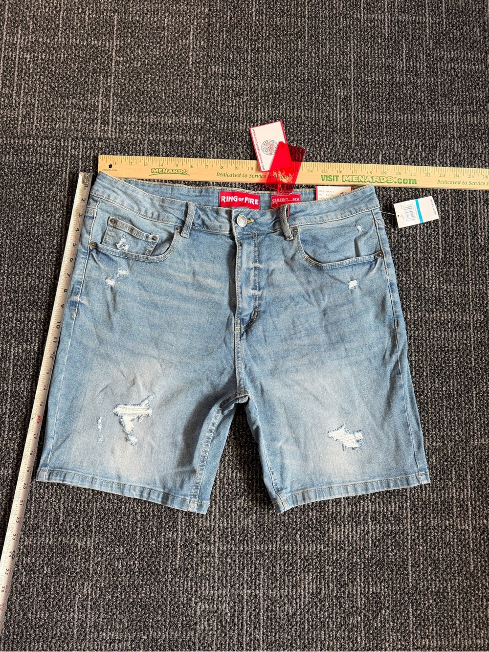 Ring of Fire Men's Denim Shorts Light Blue Size 36 NWT